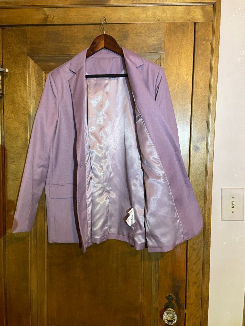 Mauve ALONE SAVOR Straight Cut Lined Blazer / Shoulder Pads / Women's Size L